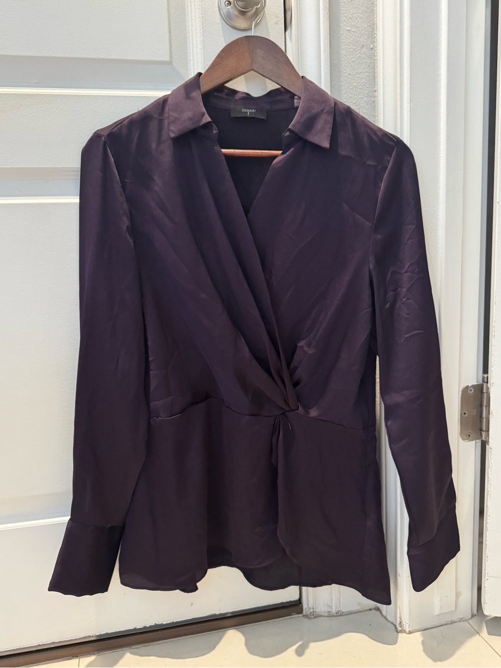 T Tahari Deep Plum Purple Blouse